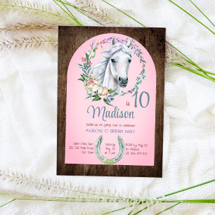 Invitation Horses saddle up cowgirl birthday invite