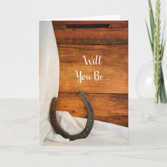 Invitation Horseshoe et Satin Will you be My Bridesmaid (Devant)