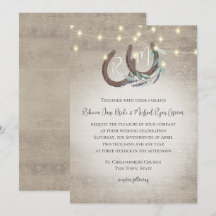 Invitation Horseshoe Lavande et aquarelle Sage