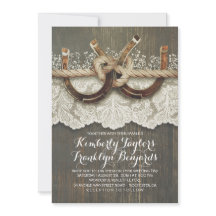 Horseshoes Lace Wood Mariage rustique