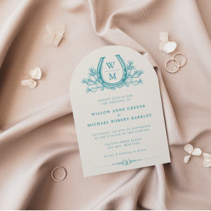 Invitation Horseshos Cactus Western Country Arch Mariage Inv