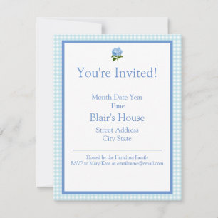 Invitation Hortensia bleu