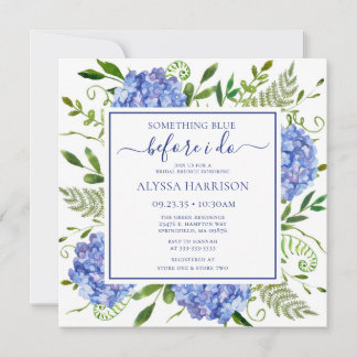 Invitation Hortensia Bleu Quelque Chose de Bleu Avant Moi