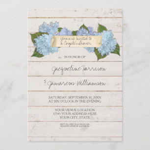 Invitation Hortensia de panneau en bois de la douche BOHO