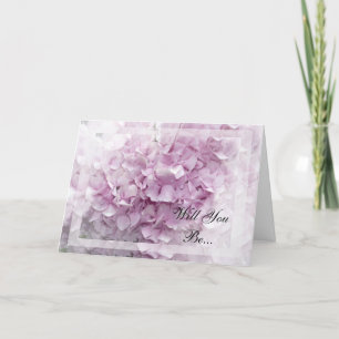 Invitation Hortensia rose mol vous serez ma demoiselle