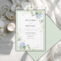 Hortensias Bleus Élégance Florale de Mariage