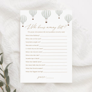 Invitation Hot Air Balloon connaît Mommy meilleur jeu de Baby