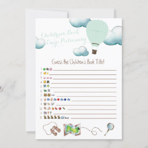Invitation Hot Air Balloon livre pour enfants Baby shower Emo