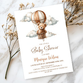 Invitation Hot Air Balloon Teddy Bear Baby Shower