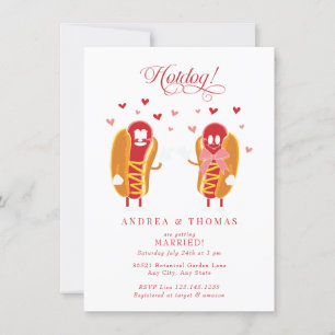 Invitation Hot Dog   BBQ   Fête des mariées Couples