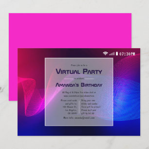 Invitation Hot=Fête d'anniversaire rose et bleu