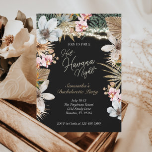 Invitation Hot Havana Nights Tropical Cubain Bachelorette