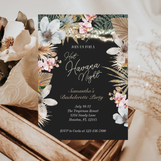 Invitation Hot Havana Nights Tropical Cubain Bachelorette