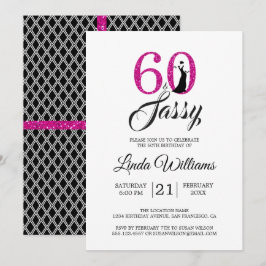 Invitation Hot Pink 60 et Sassy | 60e fête d'anniversaire