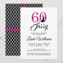 Invitation Hot Pink 60 et Sassy | 60e fête d'anniversaire
