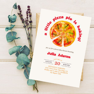 Invitation Hot Pizza Pomme tarte barbecue Baby shower cheesda