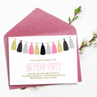 Hot rose Tassels Garland fête d'anniversaire