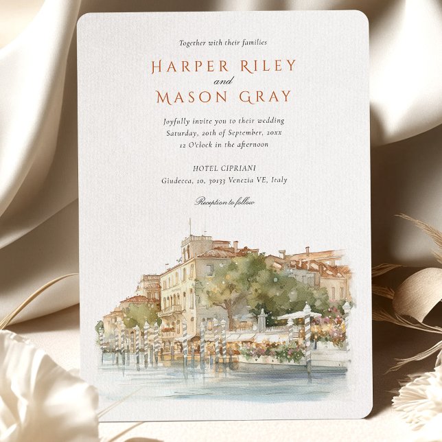 Invitation Hotel Cipriani Venice Italie Mariage (Créateur téléchargé)