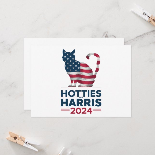 Invitation Hotties For Harris 2024 Cat Ladies Kamala Harris (Devant/Arrière en situation)