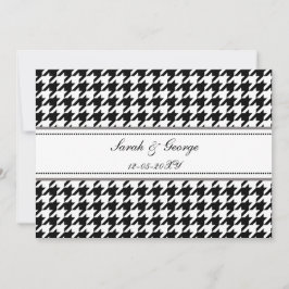 Invitation houndstooth mariage noir et blanc invite
