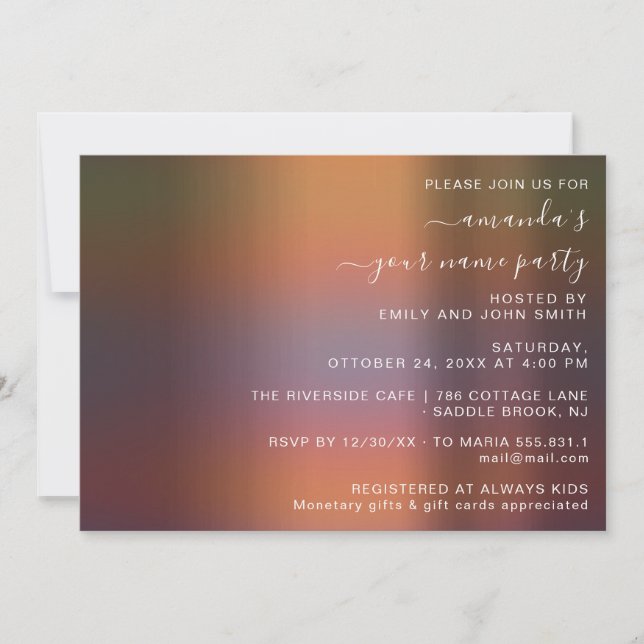 Invitation House Party Abstrait Smoky Ombre Bronze (Devant)