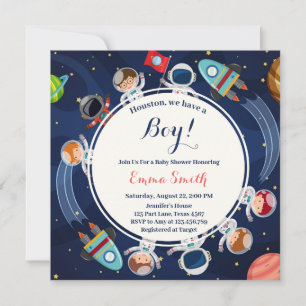 Invitation Houston dans l'espace nous avons une douche de béb
