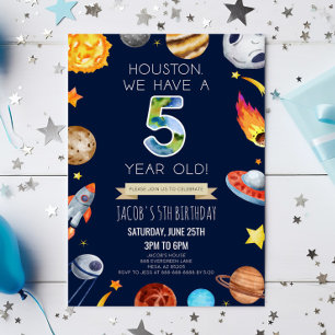 Invitation Houston Nous avons 5 ans 5e anniversaire fête