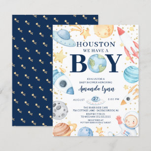 Invitation Houston Nous Avons Un Garçon Baby shower De L'Espa