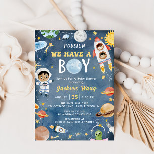Invitation Houston Nous Avons Un Garçon Baby shower Espace Ex