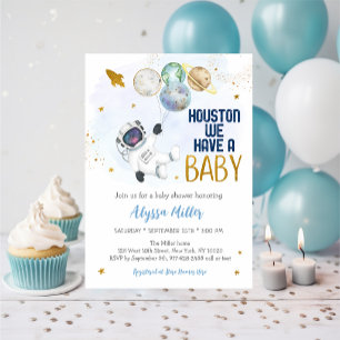 Invitation Houston, nous avons une douche de bébé astronaute
