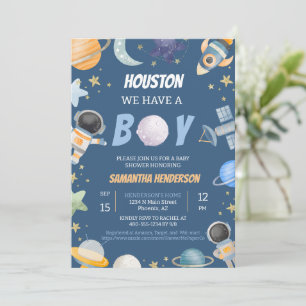 Invitation Houston Nous avons une douche pour garçon