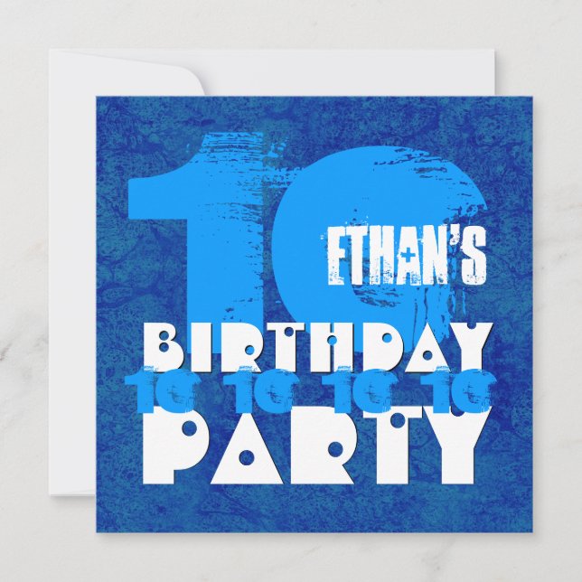 Invitation HUES de BLUE 10e fête d'anniversaire 10 ans V02A (Devant)