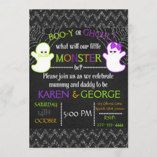 Invitation Huez-y ou le genre de Halloween de goule indiquent