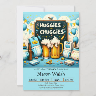 Invitation Huggies et chouggies : Le Père à être Celeb ultime