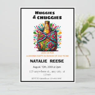 Invitation Huggies et poux papa fête de couche