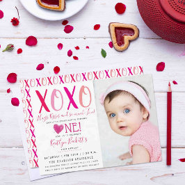 Invitation Hugs & Kisses Saint Valentin 1er anniversaire Phot