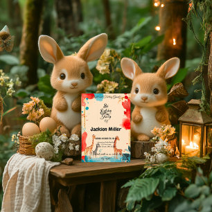 Invitation Huit ans et super content 8e anniversaire rouge et