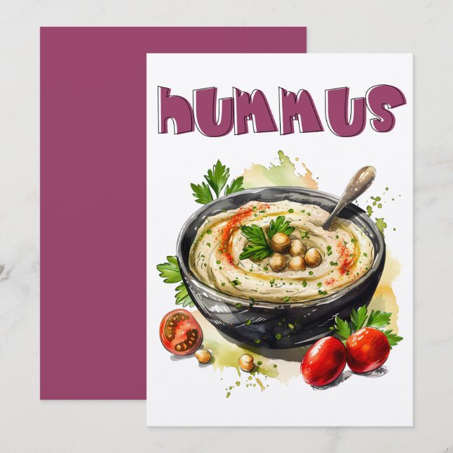 Invitation Hummus Méditerranéen Sain Vegas Food Évaluer ص (Devant / Derrière)