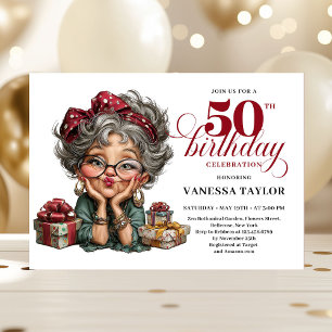 Invitation humoristique pour une dame qui fête ses