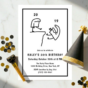 Invitation Humour de Mème Drôle Simple Anniversaire 20 Ans No