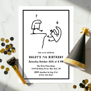 Invitation Humour de Mème Drôle Simple Anniversaire 7 Ans Noi