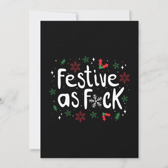 Invitation Humour de Noël Festive AF (Devant)