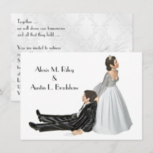 Invitation Humour mariage sur blanc