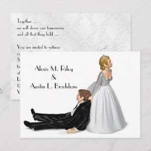 Invitation Humour mariage sur blanc
