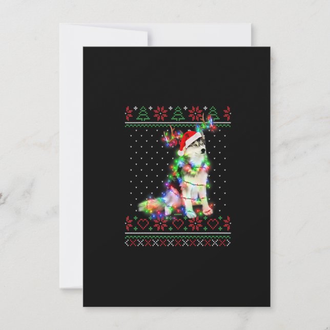 Invitation Husky Dog Ugly Sweater Christmas Puppy Dog Lover P (Devant)