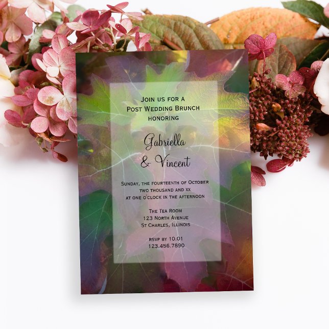 Invitation Hydrangea à Feuille de Chêne d'Automne Brunch de M (Fall in Love with this woodsy natural Autumn Wedding Brunch Invitation.)