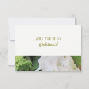 Invitation Hydrangea Blanche Seras-Tu Ma Demoiselle D'Honneur