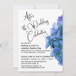Invitation Hydrangea Bleu Après la Célébration de Mariage