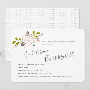 Invitation Hydrangea Blooms Dîner De Répétition Botanique