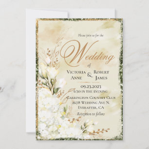 Invitation Hydrangea Elegant Blanc Or Vert Mariage Floral